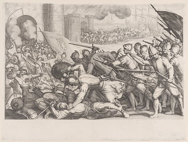 Les Troupes Forcent la Porte d'une Ville (The Troops Force Their Way Through the Gate of a City), from La Vie de Ferdinand Ier de Médicis série appelée aussi Les Batailles des Médicis (The Life of Ferdinand I de'Medici also called The Medici Battles)