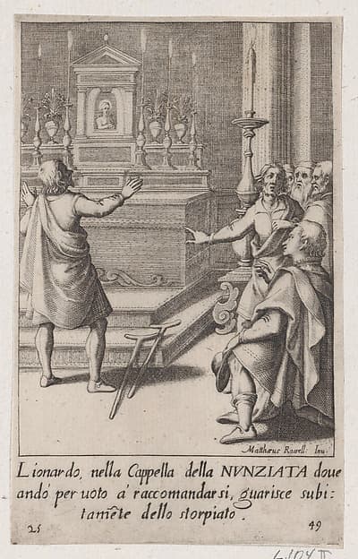 Leonardo, from Scelta d'Alcuni Miracoli e Grazie della Santissima Nunziata di Firenze (Selection of Some Miracles and Graces that Occurred in the Church of the Annunziata in Florence)