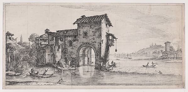 Le Moulin a Eau (The Water Mill), from Paysages Gravés pour Jean de Médicis appelées aussi Paysages Dessinés a Florence, Vues de Florence, Paysages d'Italie, et Paysages Définitifs (Landscapes Engraved for Giovanni de'Medici, Landscapes Designed in Florence, Views of Florence, Landscapes of Italy, and Definitive Landscapes)