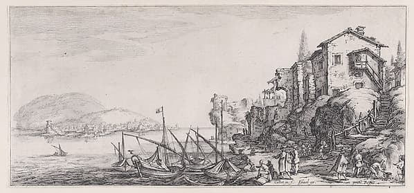 Le Petit Port pièce appelée aussi Le Port de Mer (The Small Port also called the Seaport), from Paysages Gravés pour Jean de Médicis appelées aussi Paysages Dessinés a Florence, Vues de Florence, Paysages d'Italie, et Paysages Définitifs (Landscapes Engraved for Giovanni de'Medici, Landscapes Designed in Florence, Views of Florence, Landscapes of Italy, and Definitive Landscapes)