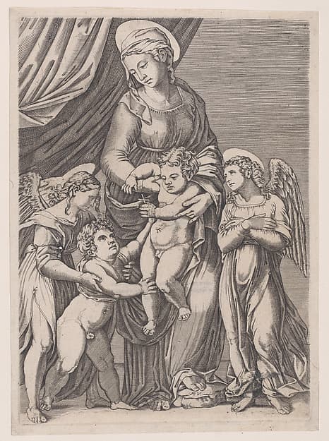 The Virgin, the Infant Christ, Infant Saint John, and Two Angels