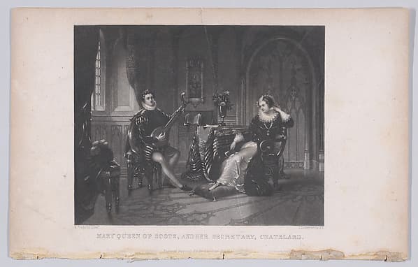 Mary, Queen of Scots, and her secretary, Chatelard (frontispiece, from "The Columbian Lady's and Gentleman's Magazine," volume 5)
