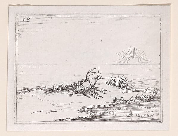 Une Ecrevisse Regardant le Soleil (A Crayfish Looking at the Sun), from Lux Claustri ou La Lumière du Cloitre (The Light of the Cloisters), plate 18