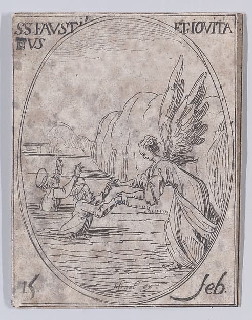 S. Faustin et S. Jovite (St. Faustinus and St. Jovita), February 15th, from "Les Images De Tous Les Saincts et Saintes de L'Année" (Images of All of the Saints and Religious Events of the Year)