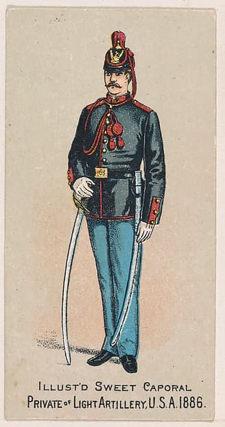 Private, Light Artillery, United States Army, 1886, from the Military Series (N224) issued by Kinney Tobacco Company to promote Sweet Caporal Cigarettes