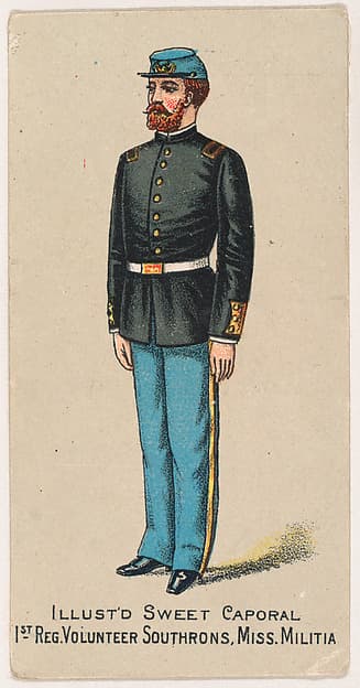 1st Regiment, Volunteer Southrons, Mississippi Militia, from the Military Series (N224) issued by Kinney Tobacco Company to promote Sweet Caporal Cigarettes