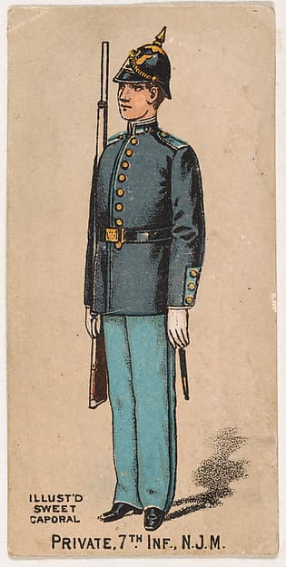 Private, 7th Infantry, New Jersey Militia, from the Military Series (N224) issued by Kinney Tobacco Company to promote Sweet Caporal Cigarettes