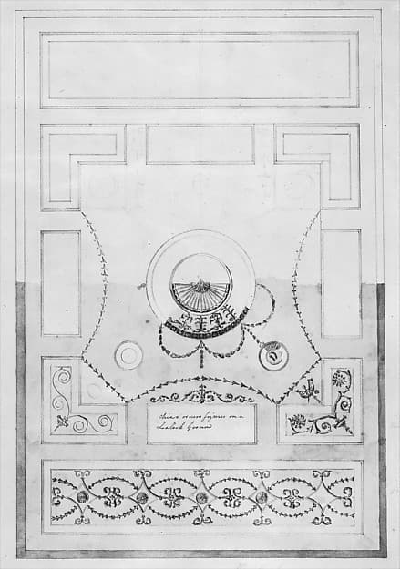 Design for a Dining-room Ceiling at Kelmarsh Hall, Northamptonshire