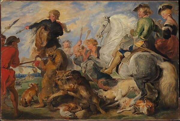 Copy after Rubens's "Wolf and Fox Hunt"