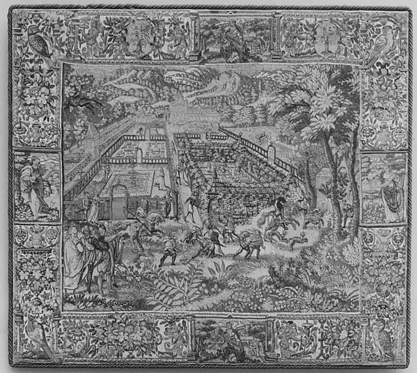 Garden and Hunting Scene