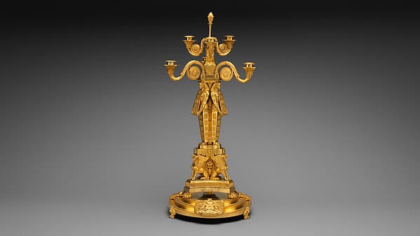 Egyptomania candelabrum (one of a pair)