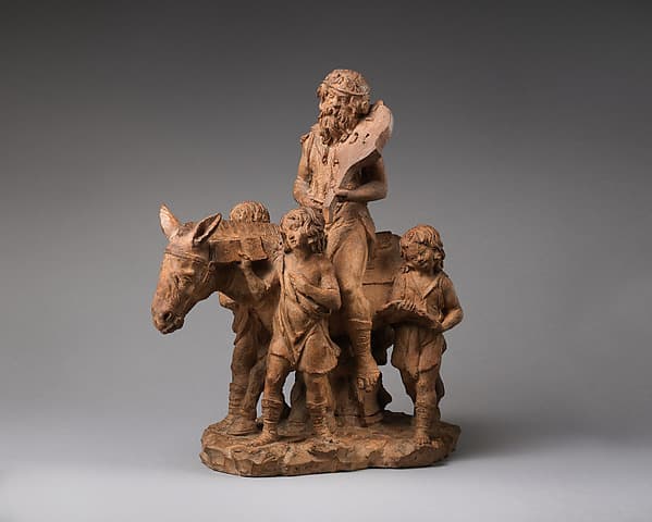 Bearded Man on a Donkey accompanied by Four Boys (The Song of Silenus?)