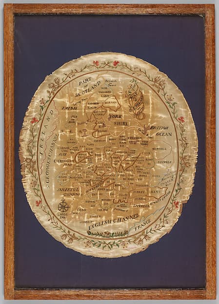 Embroidered map sampler