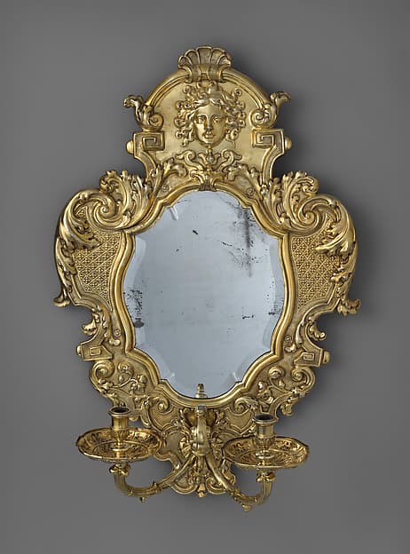Monumental mirror sconce (one of a pair)