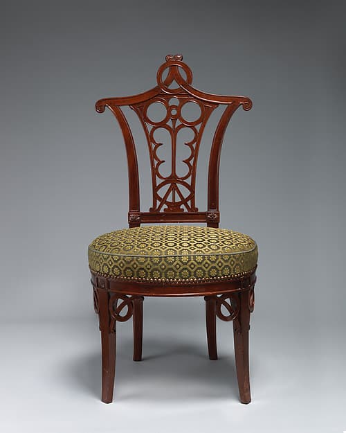 Openwork side chair (one of a pair)