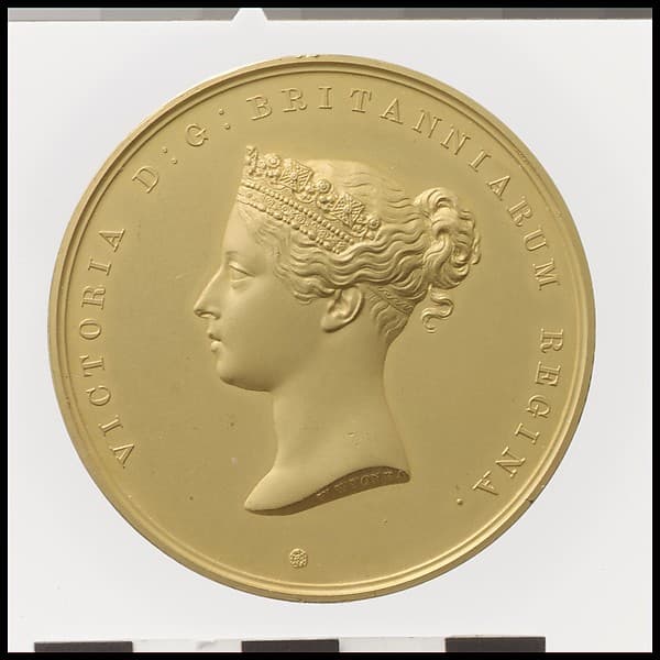 Queen Victoria (1819–1901), with poet on reverse