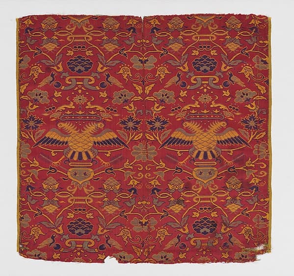 Textile with crowned double headed eagles