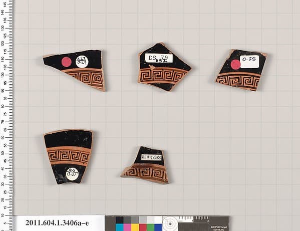 Terracotta fragments of kylikes (drinking cups)