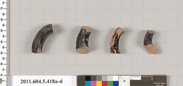 Terracotta fragments of kylikes (drinking cups)