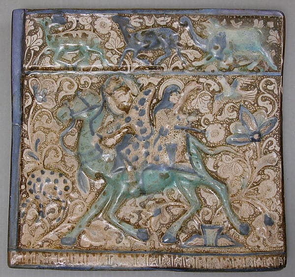Tile Depicting Bahram Gur and Azada