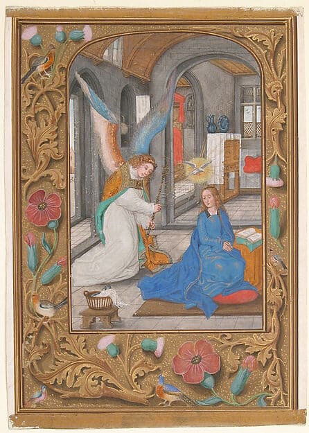 Manuscript Leaf with the Annunciation, from a Book of Hours