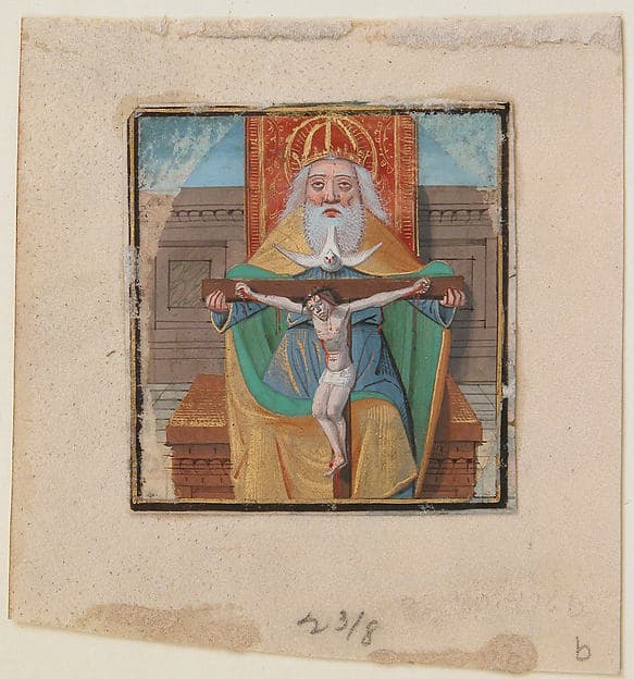 Manuscript Illumination with the Trinity, from a Book of Hours