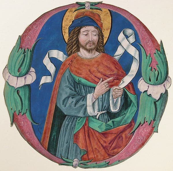 Manuscript Illumination with the Figure of a Saint in an Initial O