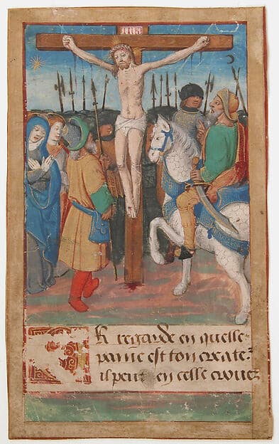 Manuscript Leaf with the Crucifixion, from a Book of Hours